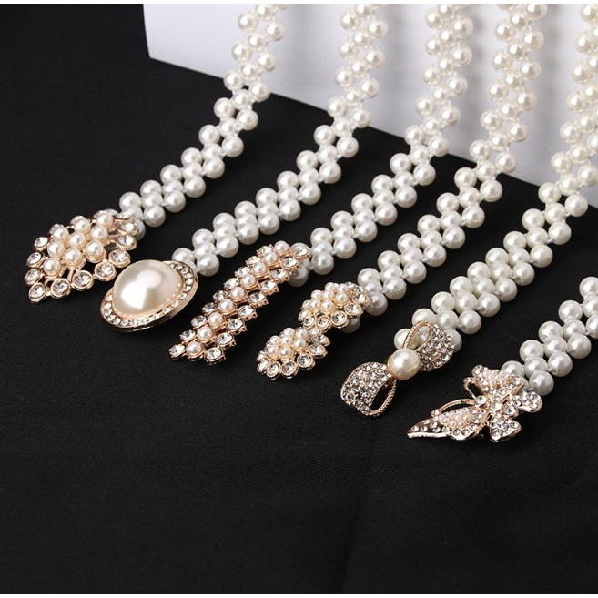 GESPER Mutiara Wanita Fasion Korea/Ikat Pinggang Mutiara Trendly/Sabuk Pinggang Mutiara