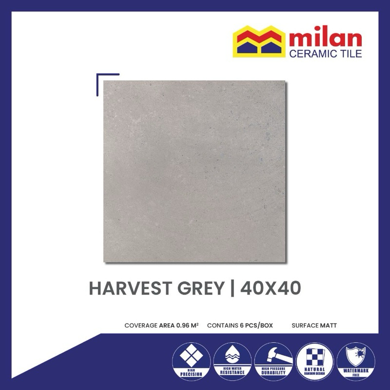 Keramik Lantai Matt Milan Harvest Grey 40x40