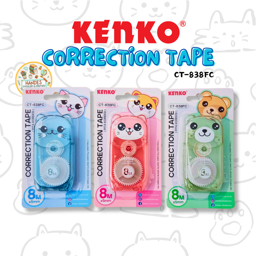 

Tipe-Ex Kertas / Correction Tape Kenko CT-838FC 8M x 5mm