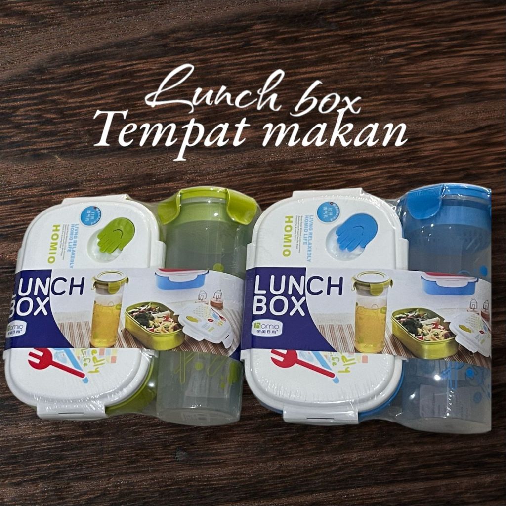 Tempat makan Free botol kotak makan anak lunch box free sendok