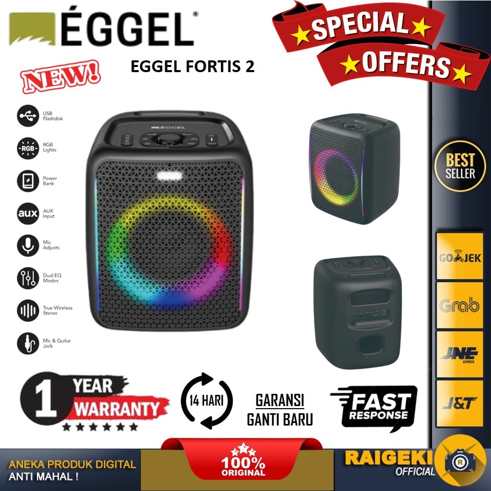 Eggel Fortis 2 Portable Party Speaker with RGB Lights