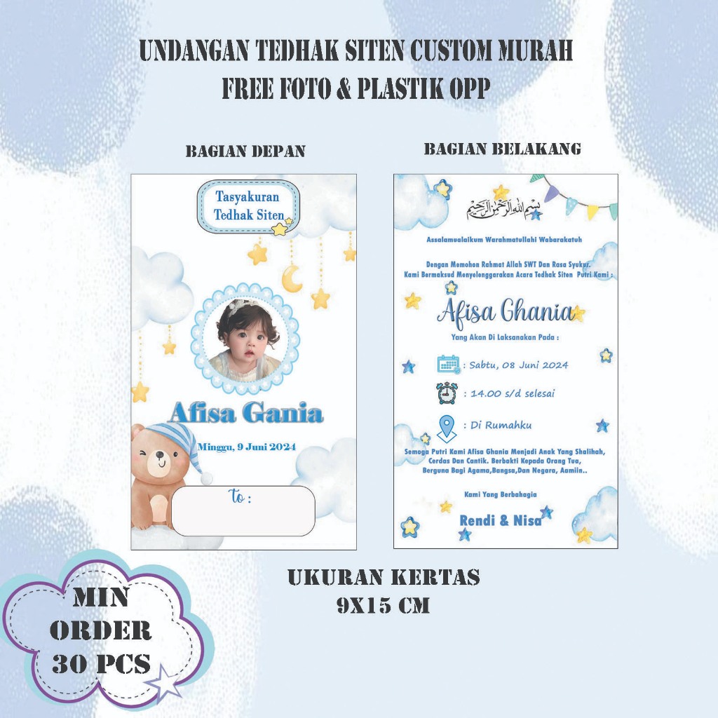 UNDANGAN TEDHAK SITEN CUSTOM