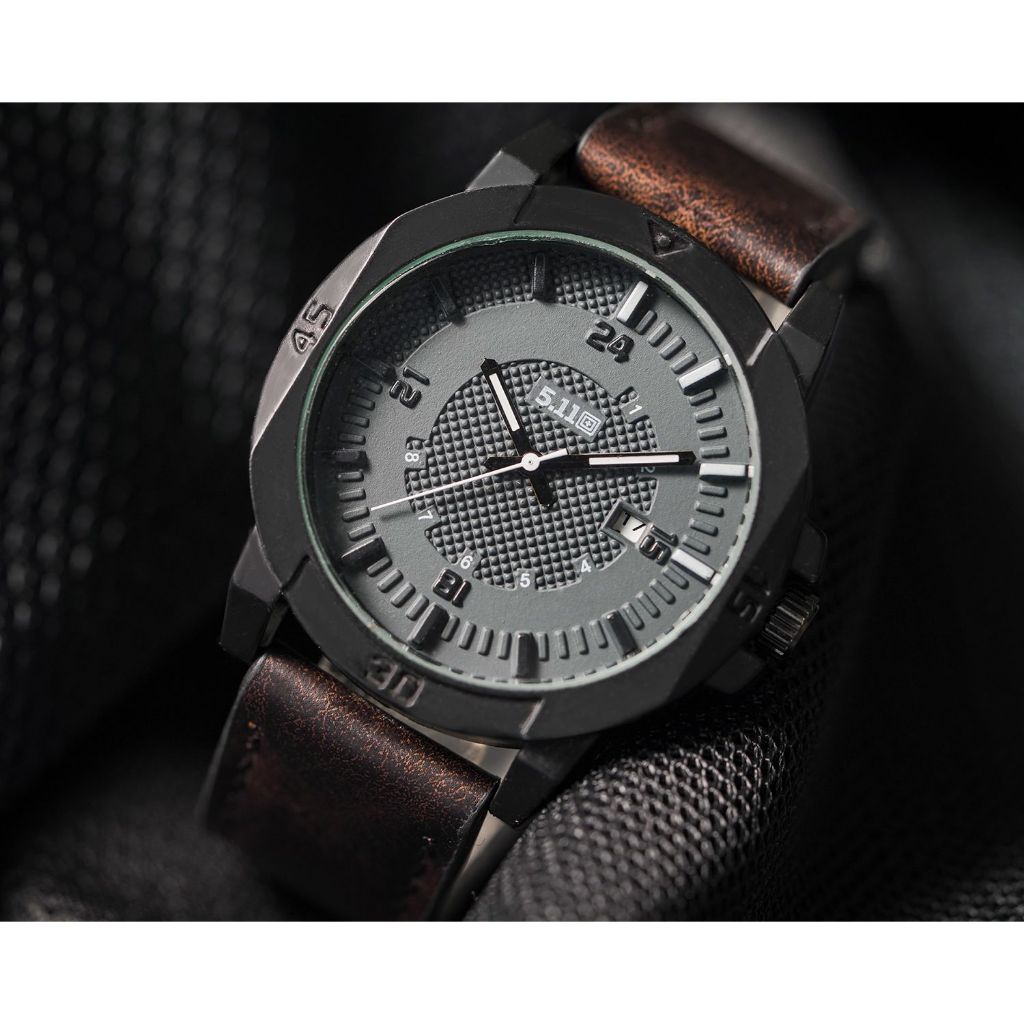 ( BISA COD ) jam tangan pria TACTICAL 5.11 KULIT T--C0865