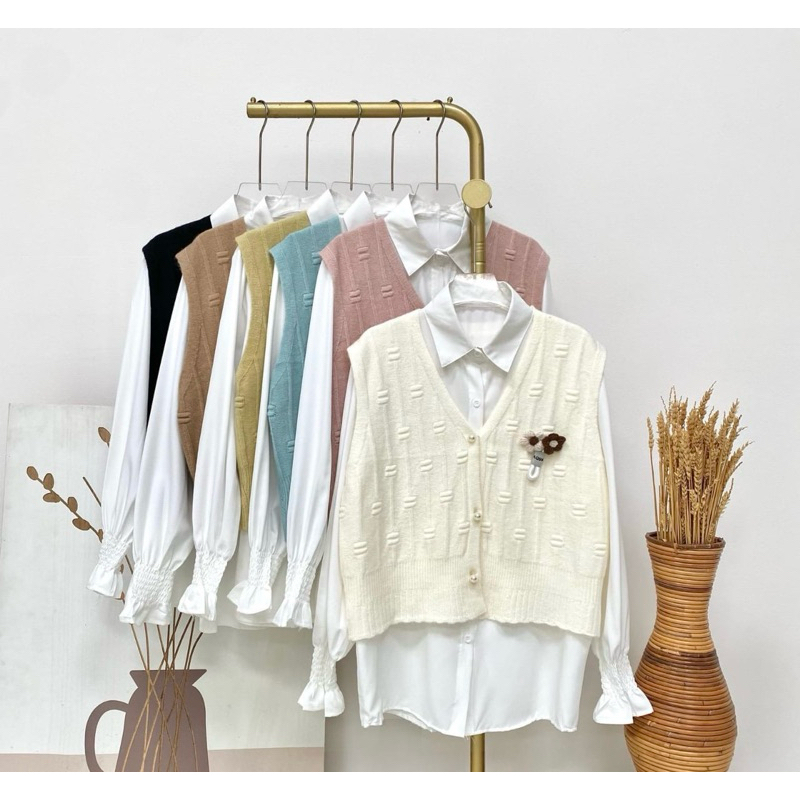 FLOWERS BLOUSE KOREAN STYLE | blouse rajut tebal | korean style keren