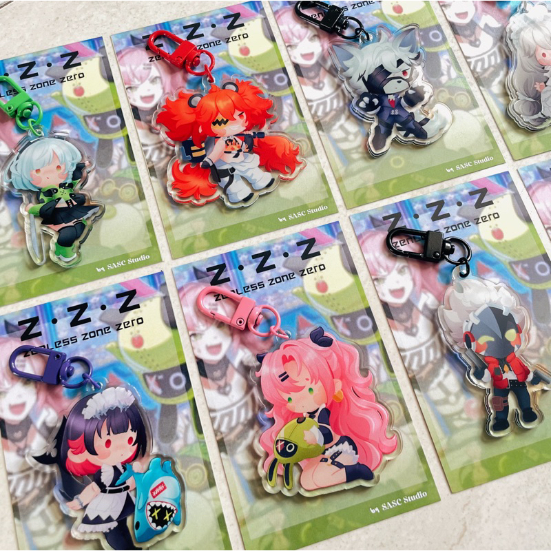 zzz zenless zone zero keychain chibi | anby belle billy ellen koleda lycaon nekomata nicole rina