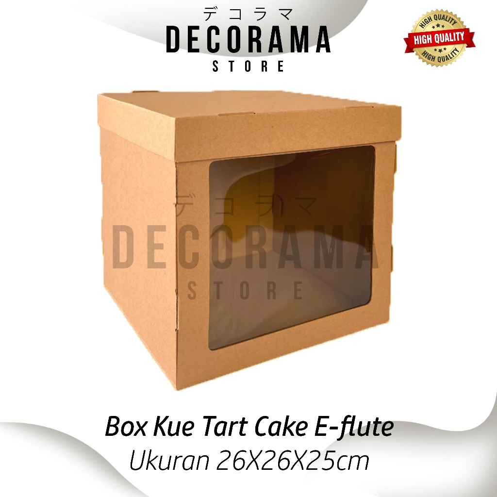 

E-FLUTE Kardus Box Kue Tart Kotak Hampers Bingkisan Ukuran 26X26X25 cm