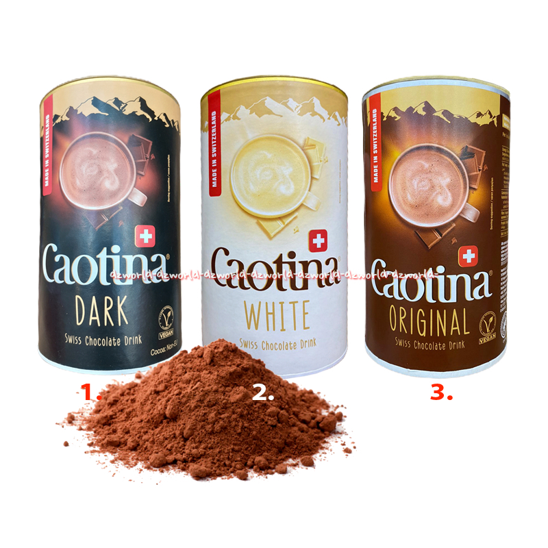 

Caotina 500gr Dark White Original Minuman Coklat Instan Minuman Serbuk Cokelat Swiss Chocolate Drink Kaotina Caotinna