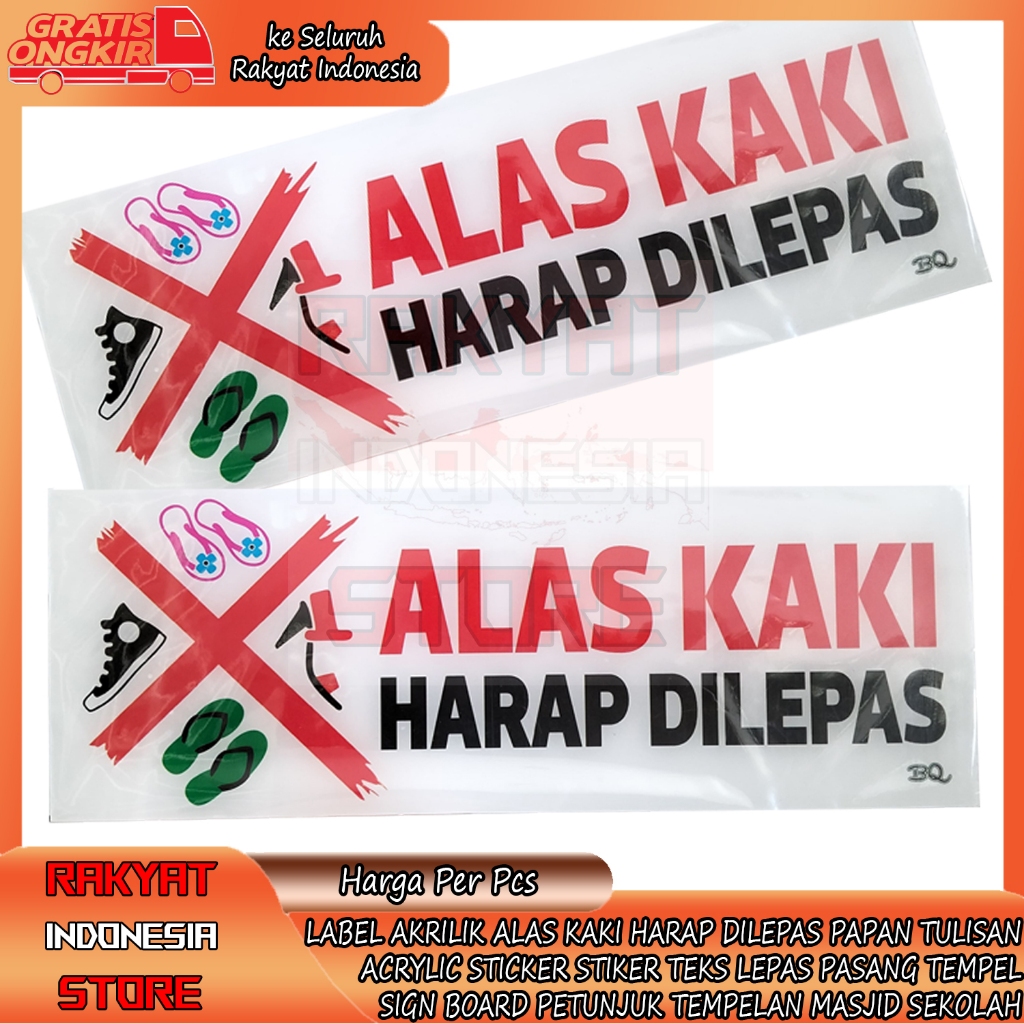 

Sticker Stiker Acrylic Alas Kaki Harap Dilepas Papan Tulisan Label Akrilik Teks Lepas Pasang Tempel Sign Board Petunjuk Tempelan Masjid Sekolah Signboard Tanda Himbauan Protokol Kesehatan Akrilic Acrylik