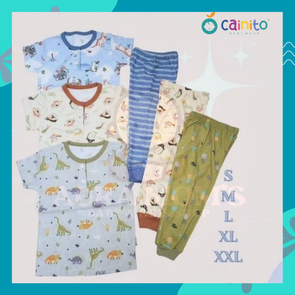 CAINITO - SETELAN CELANA PANJANG BAJU PENDEK KANCING DADA MOTIF