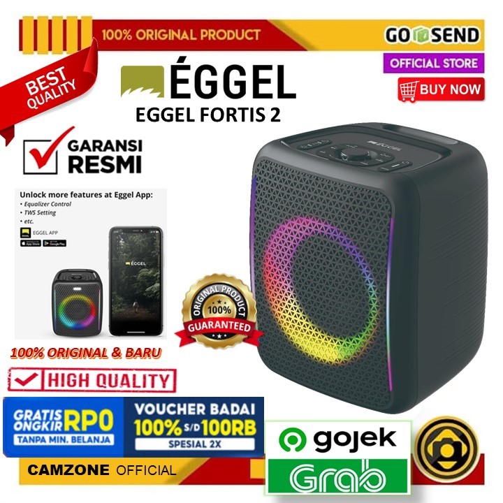 Eggel Fortis 2 Portable Party Speaker with RGB Lights