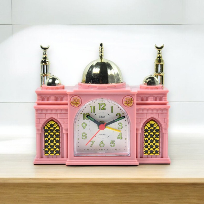 ESA Jam Weker Alarm Bentuk Masjid Nuansa Islami Warna Random