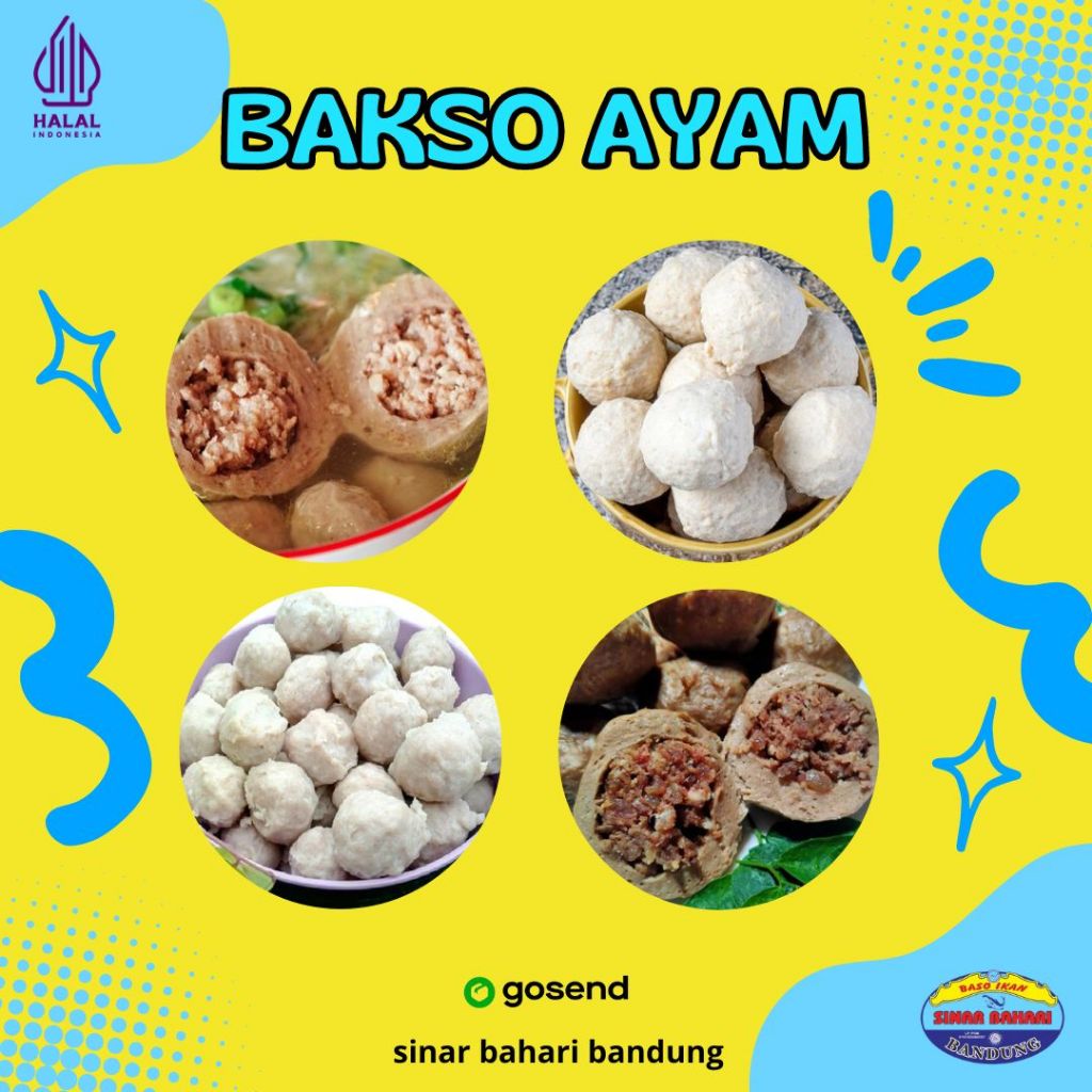 

Bakso ayam sedang isi 10 butir kemasan vacum