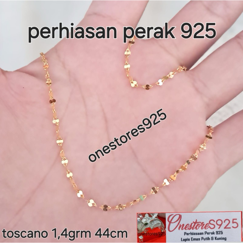Kalung Perak Asli Silver 925 Toscano Kuning