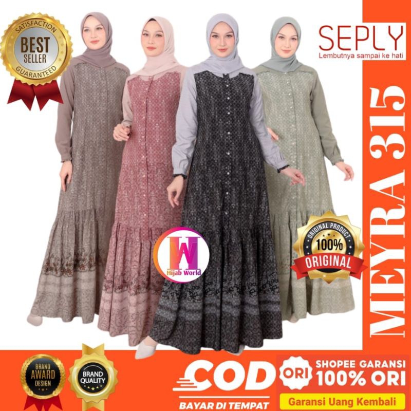 SEPLY Gamis Meyra 315 Seply Original / Gamis Seply Terbaru 2024 / Baju Gamis Motif Etnik / Baju Gami