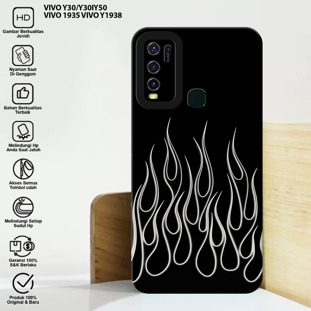 CASE VIVO Y30 Y30I Y50 - Casing Hp Vivo Y30 Y30I Y50 Motif FIRE - Case Hp Vivo Y30 Y30I Y50 - Casing
