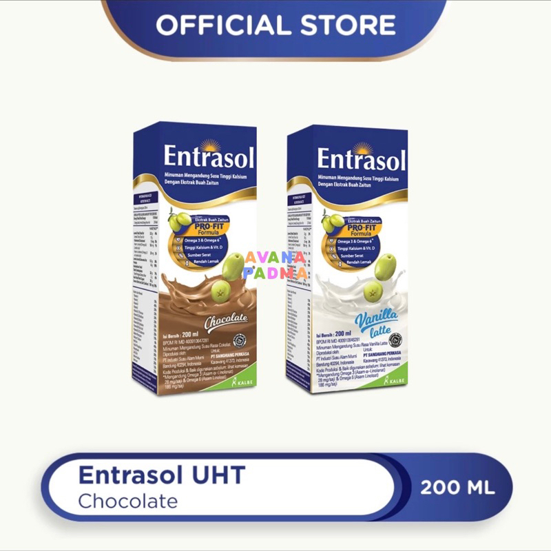 

Entrasol Ready To Drink 200 mL - Susu Kalsium Siap Minum - Rendah Gula - Susu Entrasol