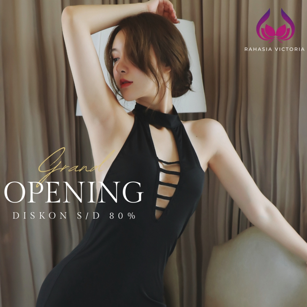 RAHASIA VICTORIA Sexy Plus Kimono  Baju tidur sexy wanita Set Renda Bahan Satin  Pakaian Lingerie Se