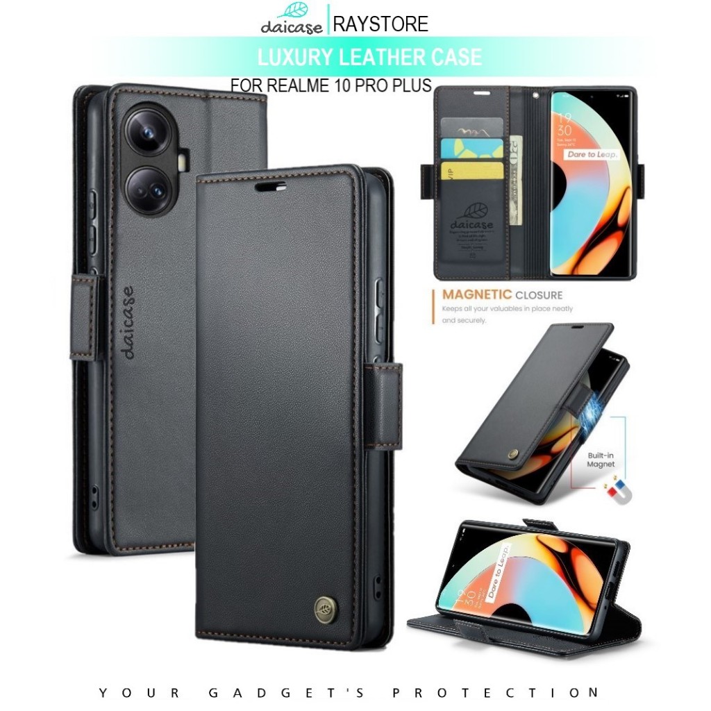 REALME 10 PRO PLUS FLIP LEATHER CASE PREMIUM-FLIP WALLET CASE UNTUK realme 10 pro plus