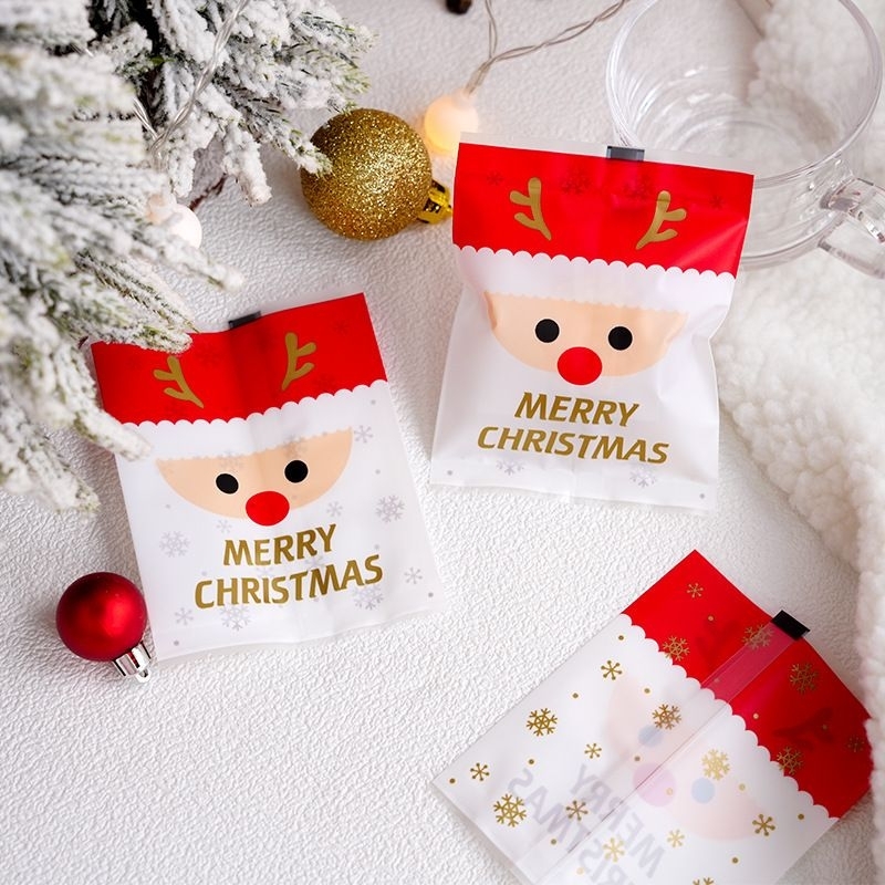 (100lembar) Plastik Cookies Xmas/ Plastik Cookies Natal/ Kemasan Cookies Natal
