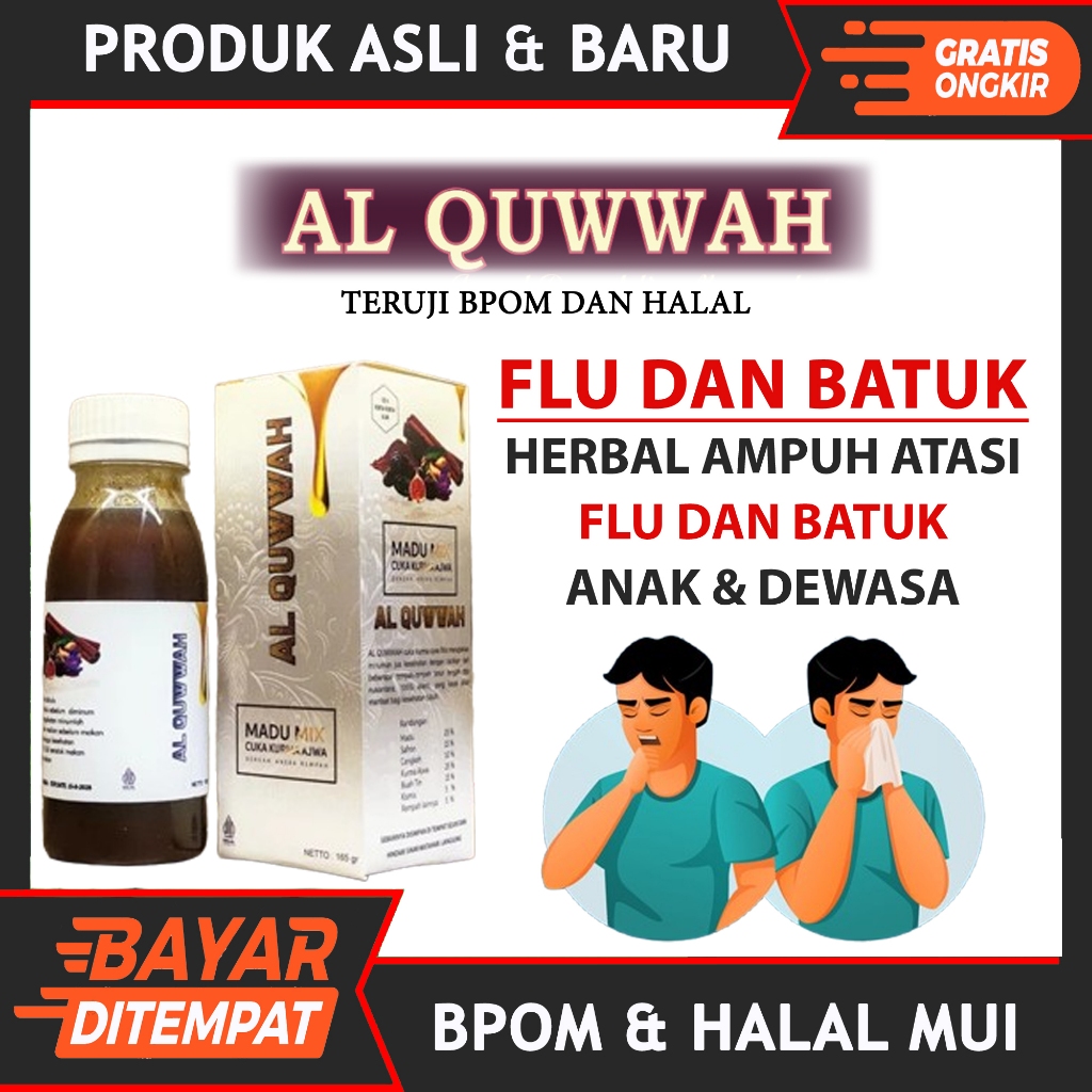 OBAT FLU DAN BATUK PILEK PADA ANAK DAN DEWASA HERBAL PALING AMPUH MADU AL QUWWAH MBIOPRO ORIGINAL