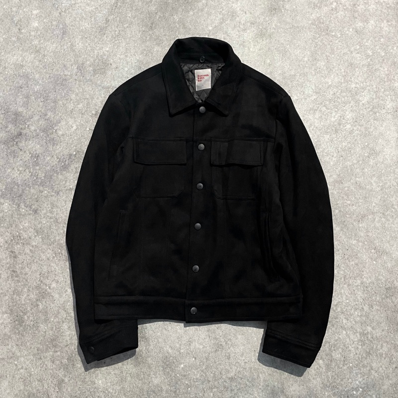 8seconds suede trucker jacket black