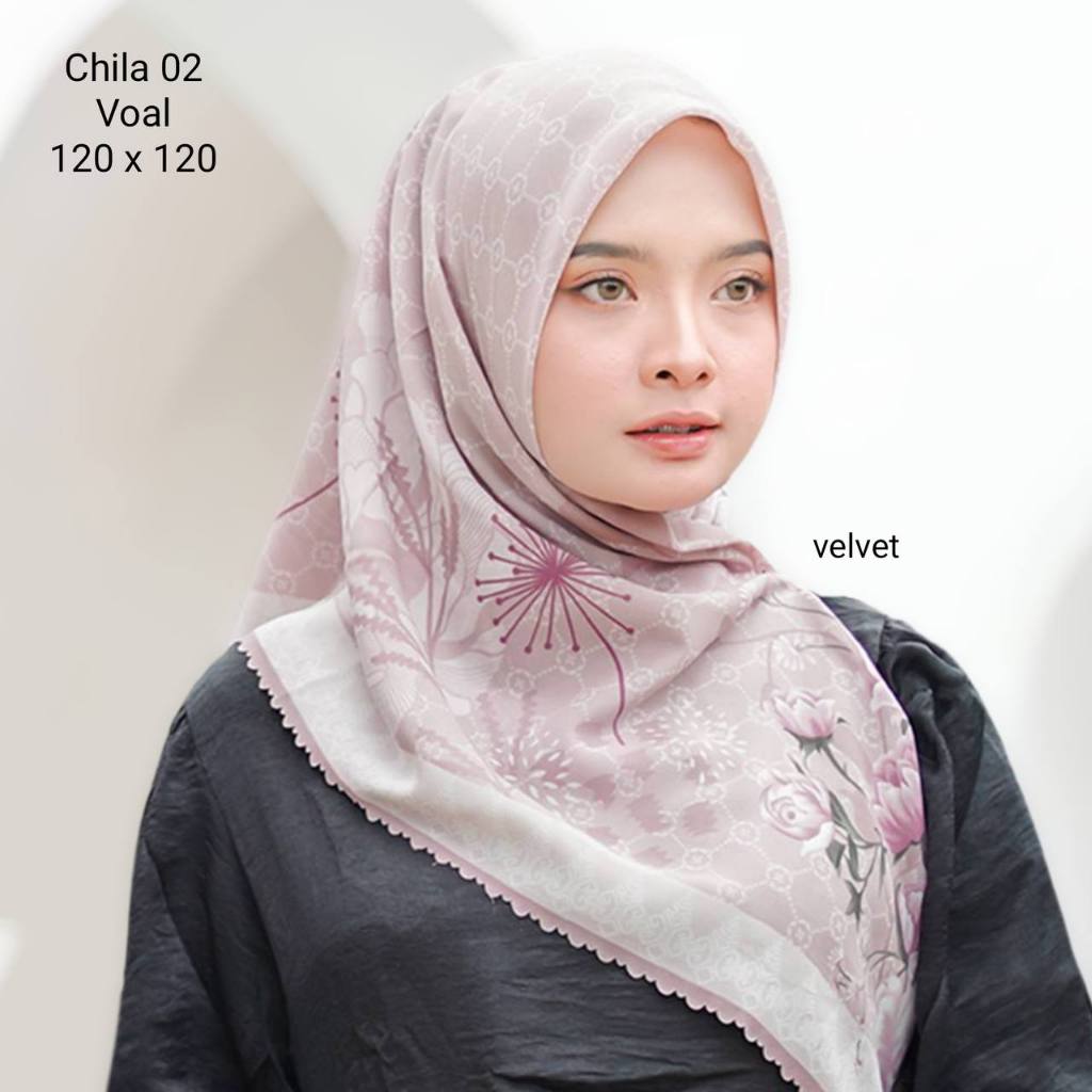 SEGIEMPAT MOTIF SYARI PREMIUM CHILA 02 Jilbab Motif | Segiempat motif | Kerudung Motif | Jilbab Moti