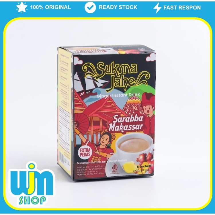 

Sarabba Instan Makassar Sukma Jahe Extra Pedas 27 Gr x 1 Box isi 5 Sachet