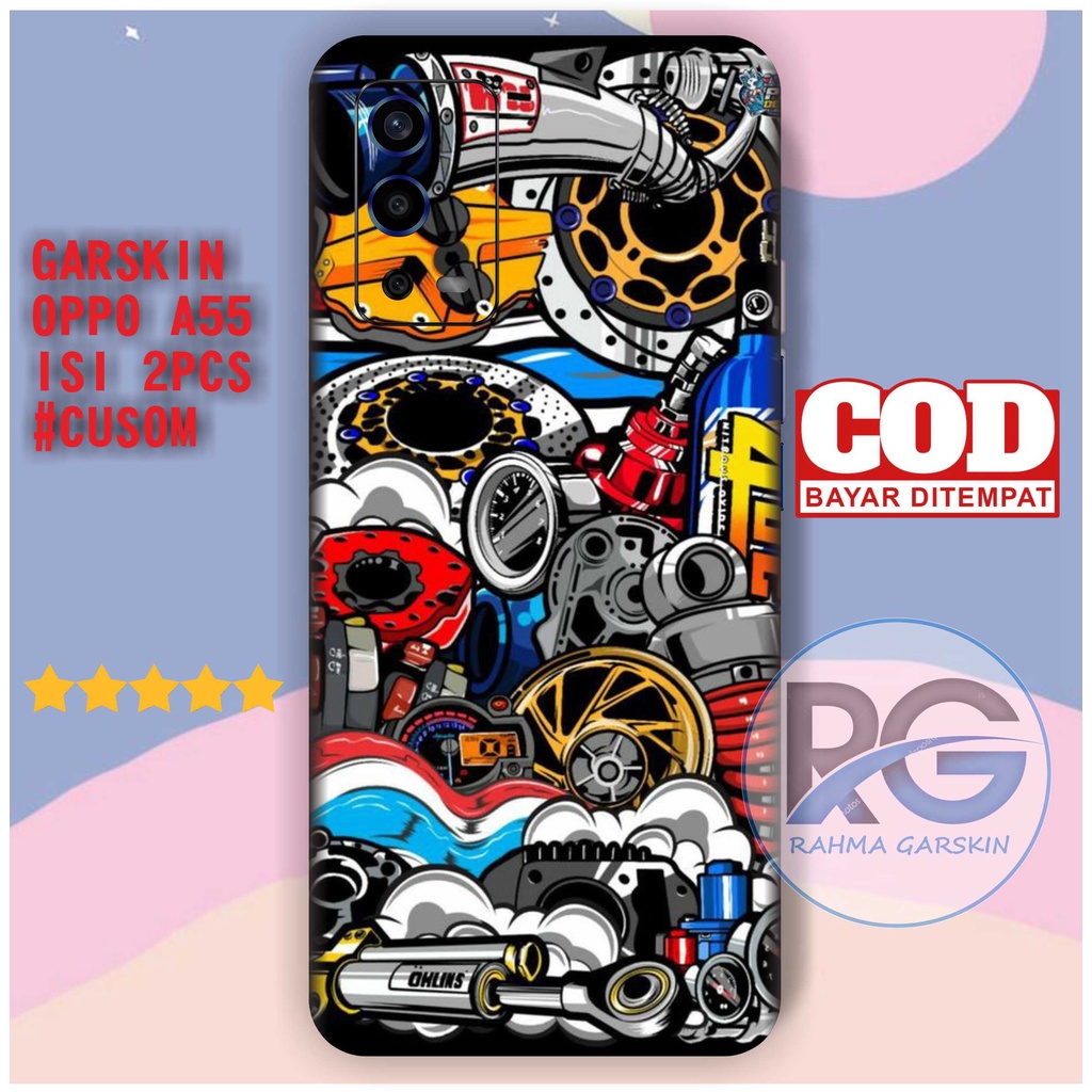 *(NEW)* COD GARSKIN OPPO A55 MOTIF RACING CODE 13 15  GARSKIN OPPO A55 ISI 2PCS BIS CUSTOM GAMBAR Ga