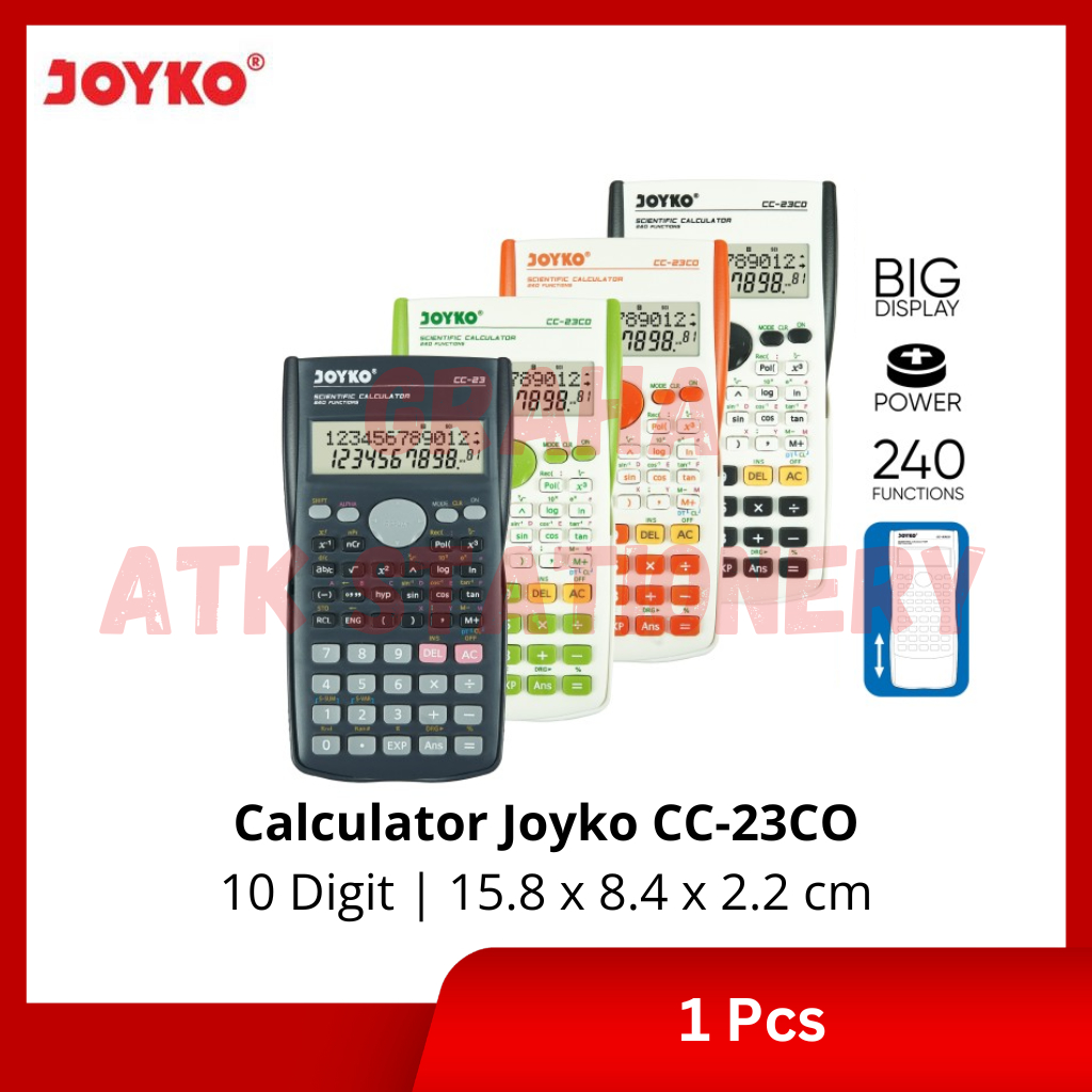 

[1 Pcs] Calculator Scientific 10 Digit Joyko CC-23CO / Kalkulator Scientific 10 Digit Joyko CC-23CO
