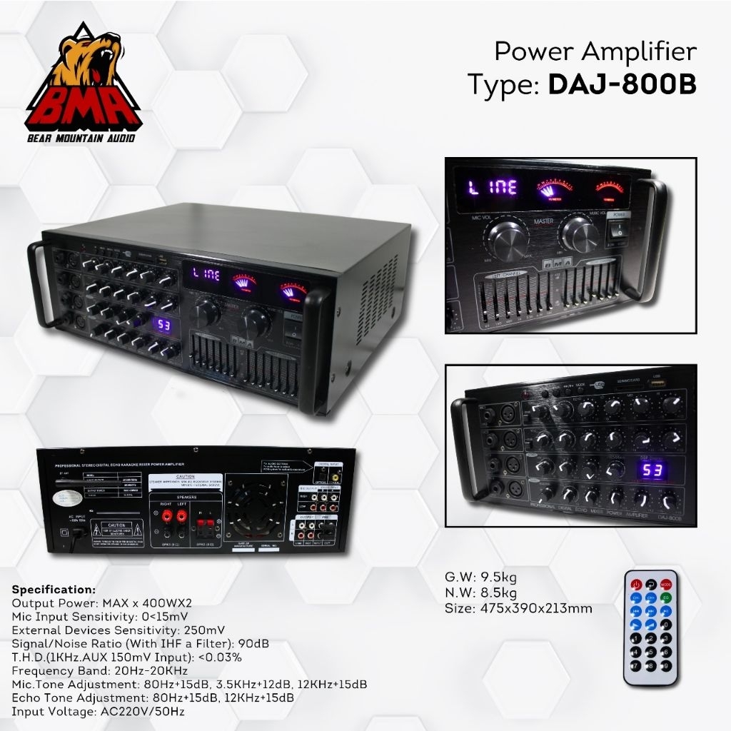 Power Amplifier DAJ 800 / Power Amplifier 900 / Power Amplifier 1200 / Power Amplifier BMA