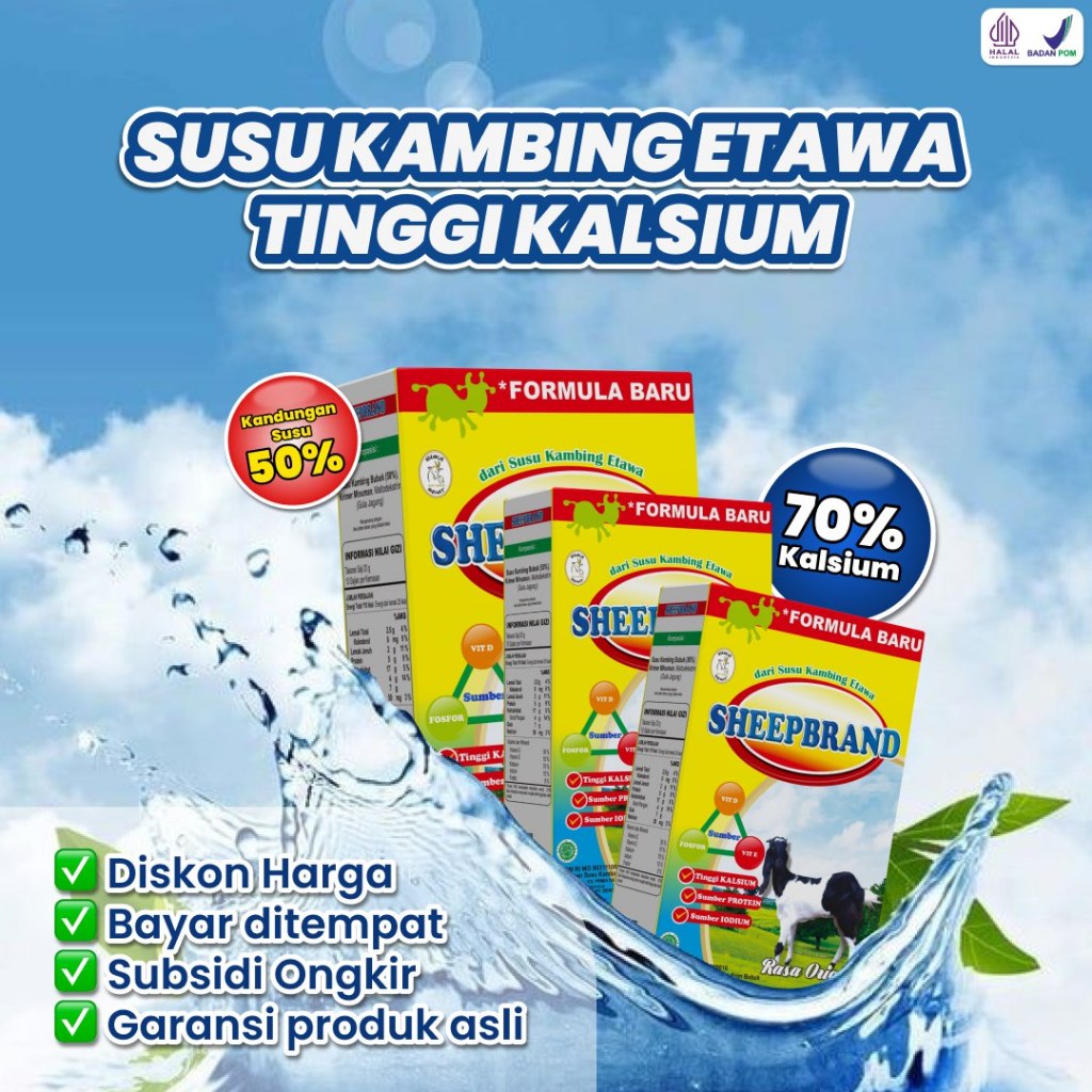 

Sheepbrand Susu Kambing Eawa Tinggi Kalsium Atasi Masalah Tulang Dan Pernafasaan Anda 100% Original
