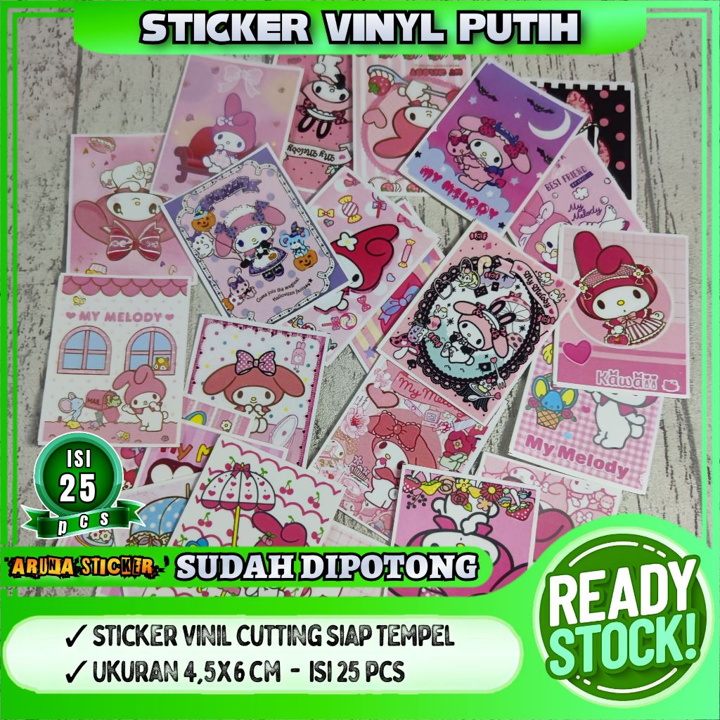 

25 pcs Sticker Melody Sanrio Sudah Dipotong Tinggal Tempel