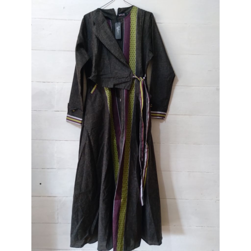 gamis katun madina hitam