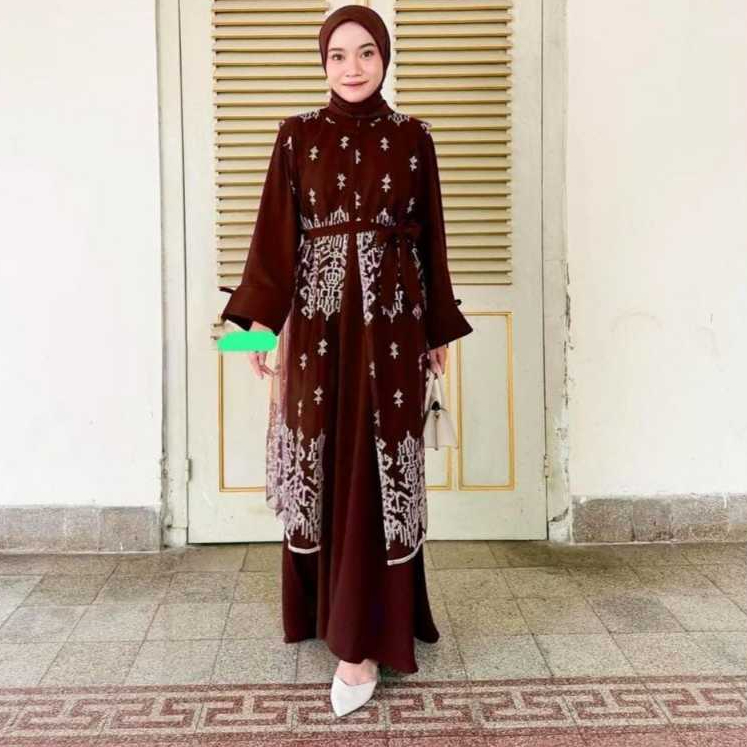 Syakia Gamis Brokat Lebaran 2025 Model Terbaru Elegan Modern Baju Muslim Wanita Pesta Syari