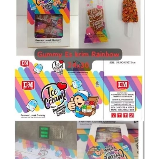 

Permen GUMMY ICE CREAM RAINBOW isi 30pcs