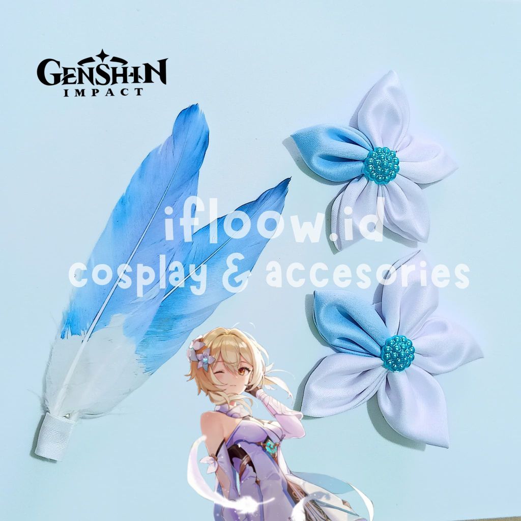 (ifloow.id) 1 set Jepit Rambut Lumine Genshin Impact Cosplay