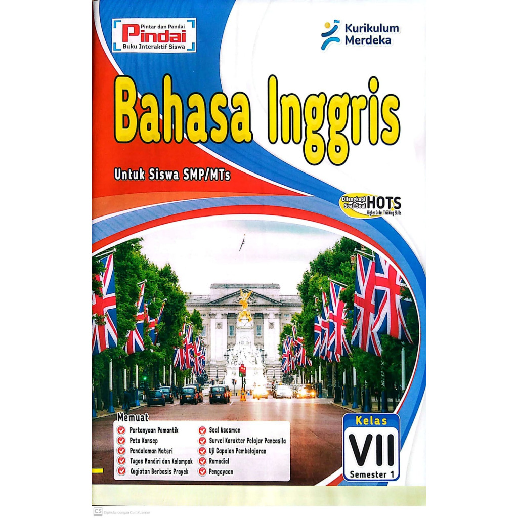 Buku LKS Pindai & Cerdas Bahasa Inggris Kelas 7 SMP/MTs Kurikulum Merdeka Semester 1