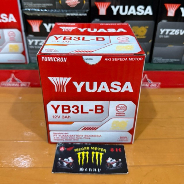 AKI accu basah RX-King new Satri lumba dan Hiu YB3-LB 12Volt. Original Yuasa