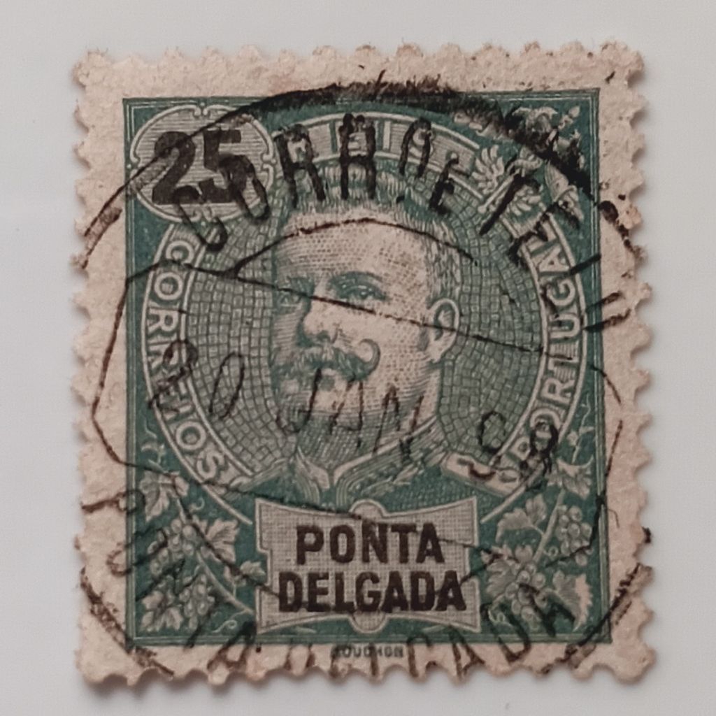 

(AA) Perangko Ponta Delgada, Portugal 1897 King Carlos I 1897-1905 - King Carlos I of Portugal (1863-1908) 25 réis Used
