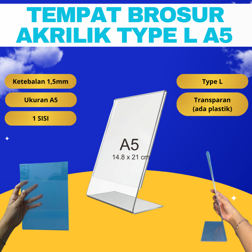 

TEMPAT BROSUR AKLIRIK TYPE L UKURAN A5 TERMURAH!!!