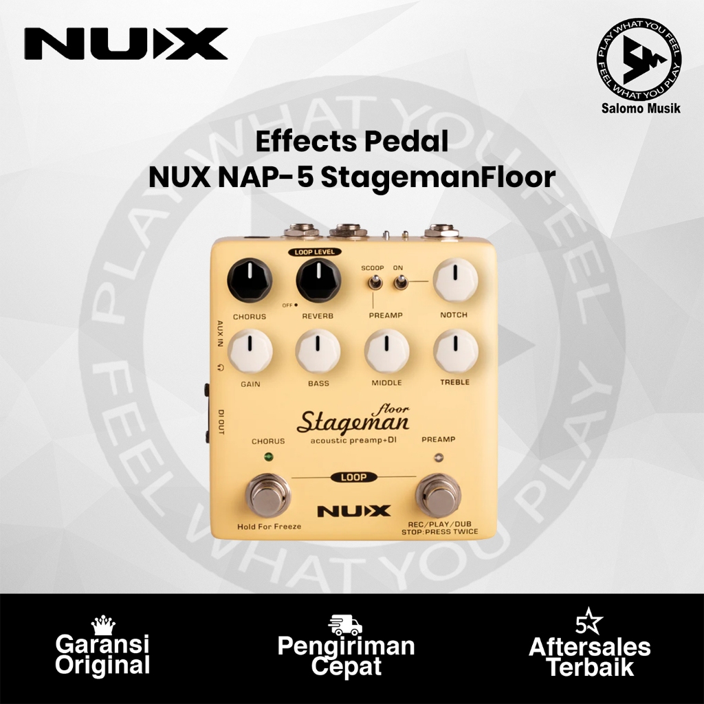 Efek Gitar Akustik Nux Stageman Floor NAP5 NAP-5 Preamp+Di