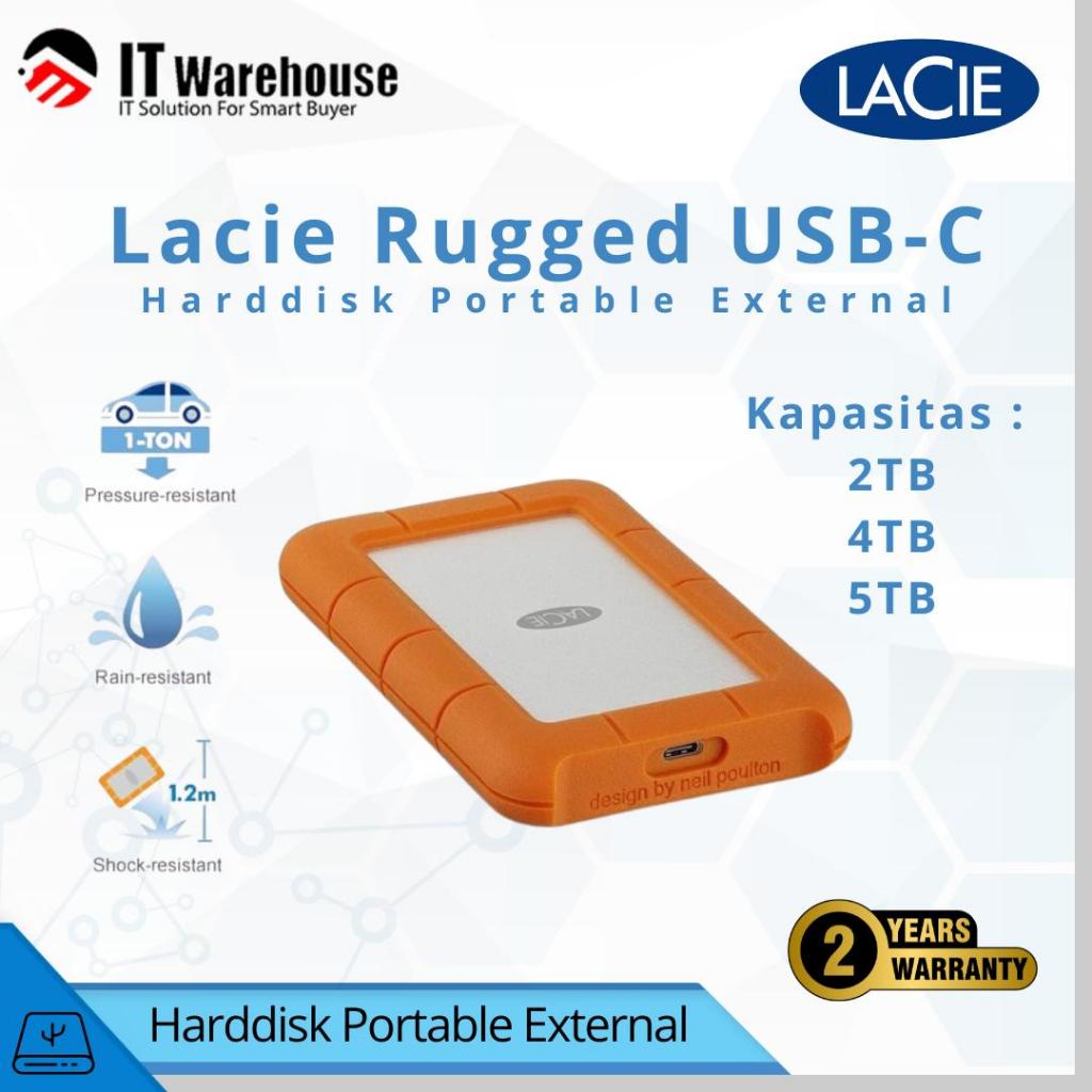 Lacie Rugged USB-C USB 3.0 Harddisk Portable External