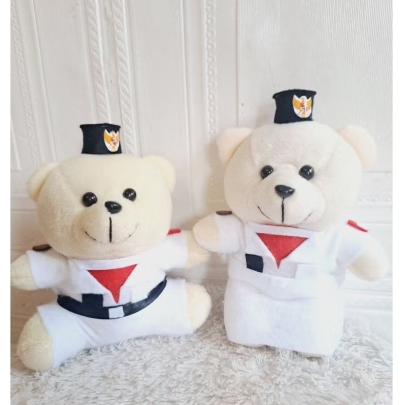 boneka bear 14-15cm model paskibra/boneka bear murah
