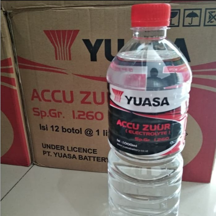 Air Accu Elektrolit Aki Zuur Merah Yuasa 1 Liter Aki Baru Motor Mobil - Yuasa / Air aki accu zuur yu