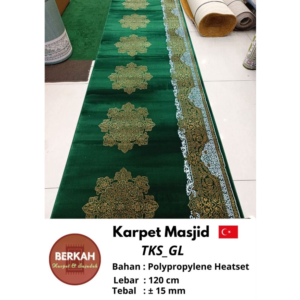 Karpet Masjid Panjang Turkey TKS_GL / Sajadah Halus Tebal 15 mm