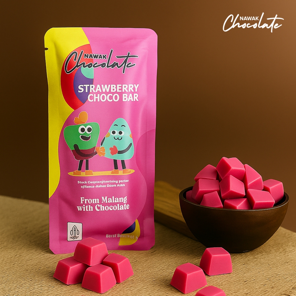 

Nawak Coklat Choco Bars - Snack Coklat Susu Batang Yang Enak Rasa Strawberry | 40gr |