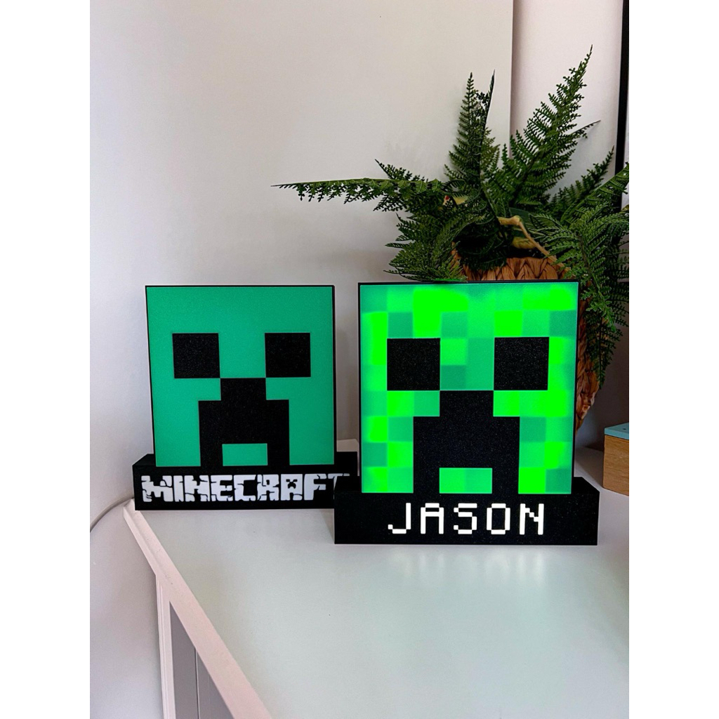 Minecraft Creeper Lamp | Minecraft Creeper Lightbox | Lampu tidur Minecraft Creeper | Creeper night 