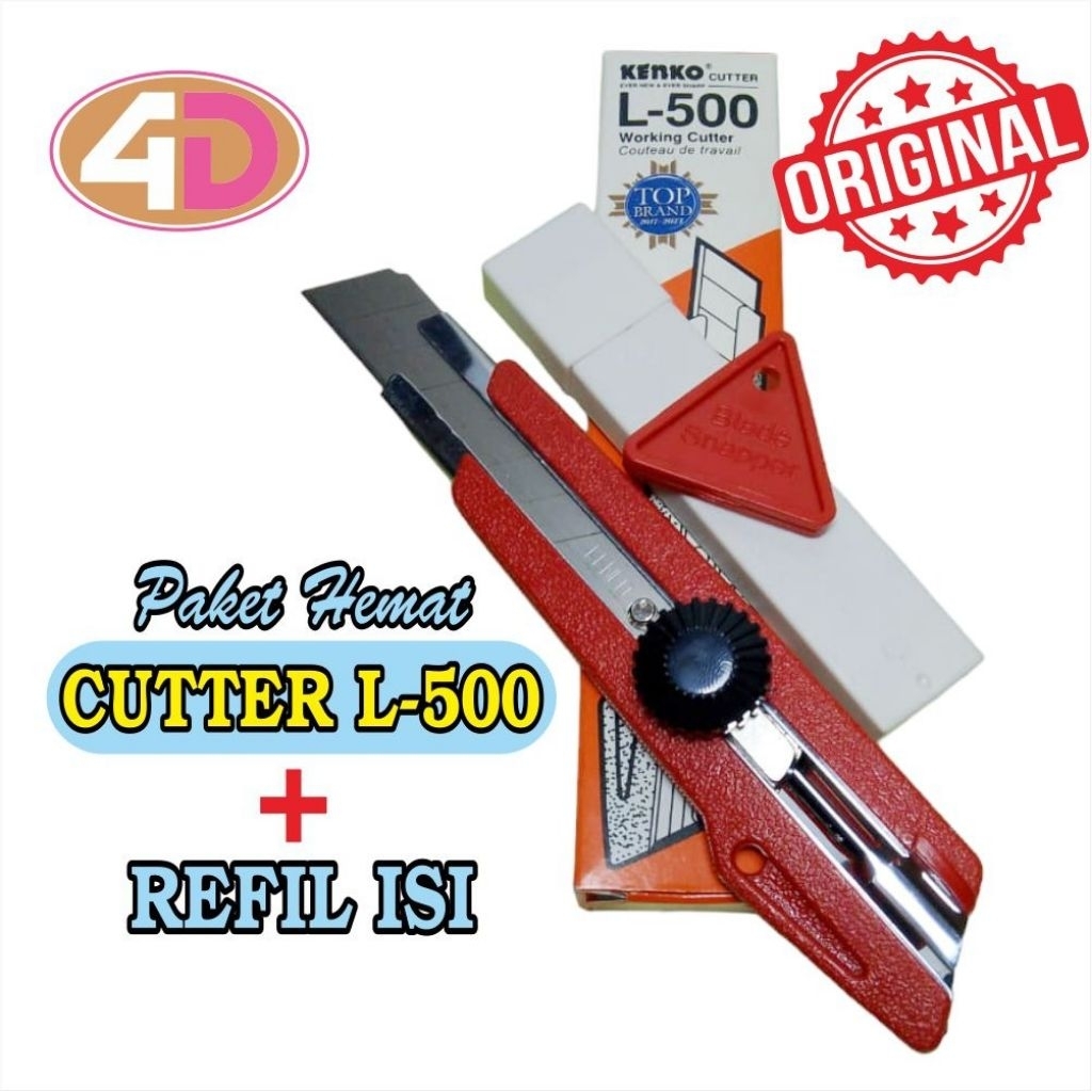 

PROMO PAKET CUTTER + REFIL ISI CUTTER KENKO / CUTTER JOYKO L-500 CUTTER BESAR