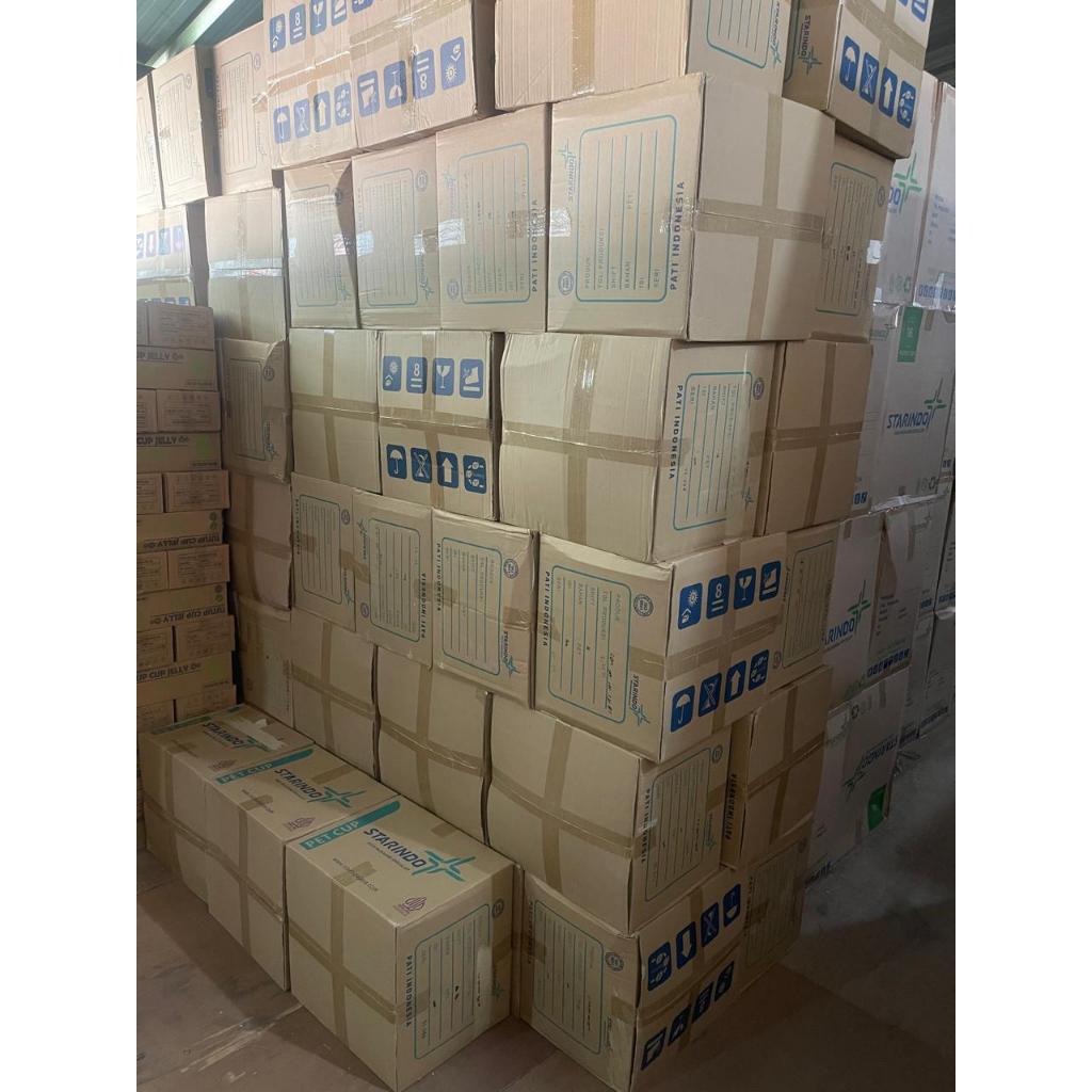 GELAS PLASTIK/GELAS PLASTIK 8 OZ/GELAS PLASTIK MEREK STARINDO 1 DUS ISI 1000 GELAS.