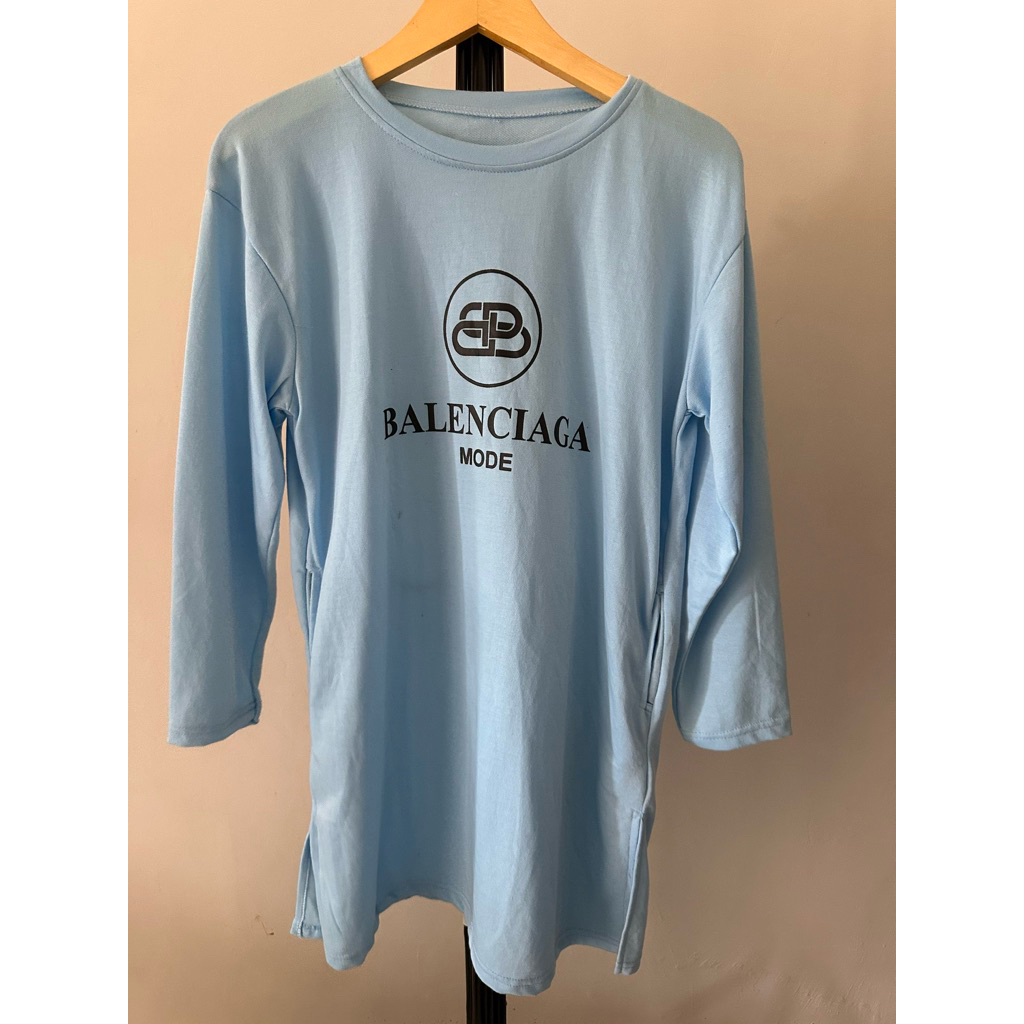 Tunik Biru/Gamis Biru Muda/Balenciaga KW